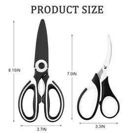 2 Pcs Herb Scissors, Multi-Blade Herb Scissors with Cover and Cleaning Comb, Stainless Steel Vegetable Scissors for Cutting Cilantro Onion Salad Garden Herbs, Heavy Kitchen Scissors (Green) (Black-2)