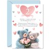 2nd Anniversary Card for Men Women - Teddy Bear Roses