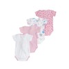 Chicco, Baby Boys Short Sleeve Cotton Bodysuits Set, White/Rose
