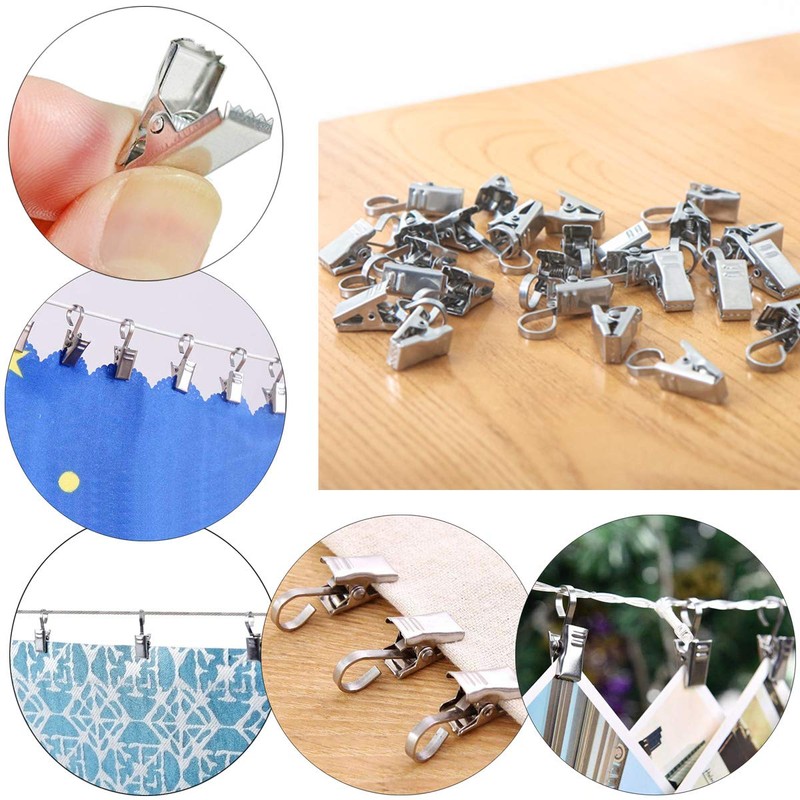 [5 Meters] Wall Mount Curtain Wire Rod Set with (20