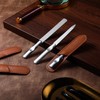 3 Pieces Stainless Steel Nail Files with Leather Case, Double