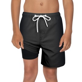 MILANKERR Anti Chafing Boys Swim Compression Liner boy Swim Trunks Size 7/8 with Liner Boys Swim Trunks Size 8 Black