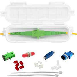 Fibershack - Fiber Optic Cable Splice Enclosure - 2 Pack - Dust & Water Resistant Fiber Optic Cable Pass Through Distribution Box Connects & Protects Your Cord from The Elements, Includes 4 couplers