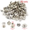 WOSHIMT 50Sets Silver Carbon Steel Chicago Screws Leather Rivets Assorted