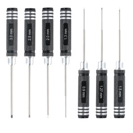 Hexagonal Screwdriver Set, 7 Pieces, 0.9 mm, 1.27 mm, 1.3 mm, 1.5 mm, 2.0 mm, 2.5 mm, 3.0 mm Screwdriver, RC Repair Tool Set, for RC, Robots, Racing Drones