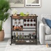 Giantex Rolling Bar Cart, 3-Tier Industrial Buffet Serving Cart with