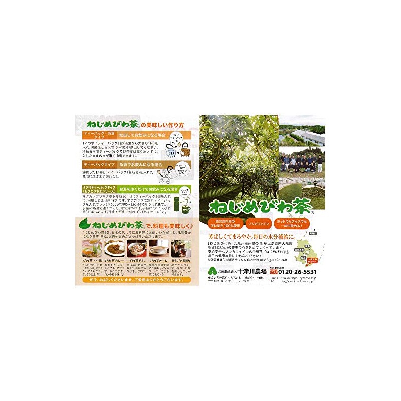 Totsukawa Farm Screw Weed Biwa Tea 24 (0.8 oz (2