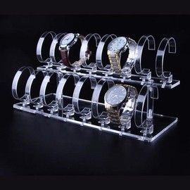 아크릴 시계 전시 거치대 2단 16구 진열대 받침대 (WFJBULR) Acrylic Clock Display Stand 2-Tier 16-Hole Display Stand (WFJBULR)
