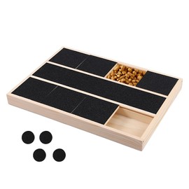 YLMFTNU Dog Nail Scratching Board with Snack Box, Wood Stress Free Dog Nail Scratch Pad, Practical Puppy Claw Grooming Tool for Breeds Large and Small Dogs Cats, Dogs Claw File Toy (6 Frames)
