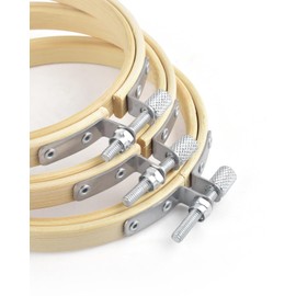 TINDTOP 16 Pieces 4 inch Embroidery Hoops, Bamboo Frame Circle Cross Stitch Hoop Ring Embroidery Hoops Set for Embroidery and Cross Stitch