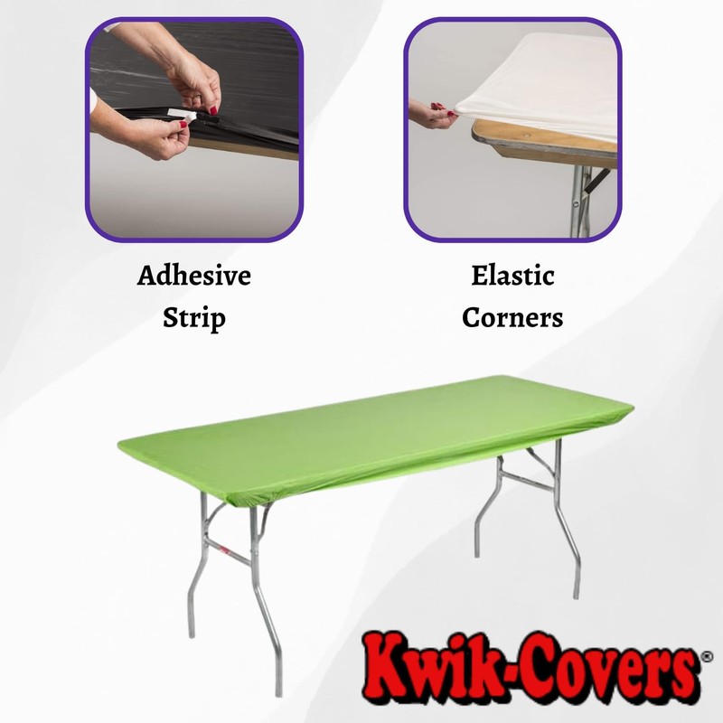 Kwik-Covers 6' Rectangle Plastic Table Covers 30" x 72", Bundle