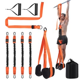 Klimmzugband,Resistance bands klimmzüge, 8-Stufen Widerstand, 75-300Lbs,4 Klimmzugbänder & 2 Stabilen Fußstützpedalen, Schlingentrainer für zuhause, Pull up Band für Anfänger & Fortgeschrittene