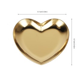 Heart Plates, Stainless Steel Heart Shaped Plates Small Heart Shaped Bowl Multifunctional Heart Dish Home Decoration Heart Tray for Home, Restaurant(Gold)