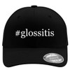 #Glossitis - Flexfit Adult Men's Baseball Cap Hat, Black, Small/Medium
