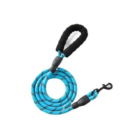 Hongzhanfa Dog Leash Easy to Hold Sponge Handle Durable Rope, 59.1 x 0.5 inches (150 x 1.2 cm), Night Reflective, Small Dogs, Medium Dogs, Large Dogs, Training (Sky Blue, L)