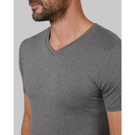 32 Degrees Mens Cool Quick Dry Active Lounge Basic Vneck T-Shirt, Grey Heather, XXLarge