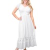 ANNA-KACI Renaissance Peasant Maiden Boho Inspired Cap Sleeve Lace Trim