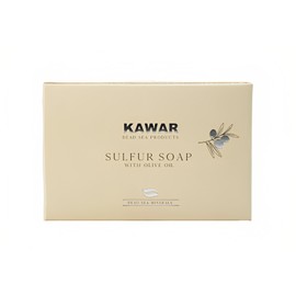 KAWAR Dead Sea Sulfur Soap with Olive Oil, Relief Skin Conditions Such as Acne, Psoriasis, Eczema & Blackheads, for Oily to Normal Skin, Vegan Soap Bar for Men & Women, 4.2 oz (Pack of 2)