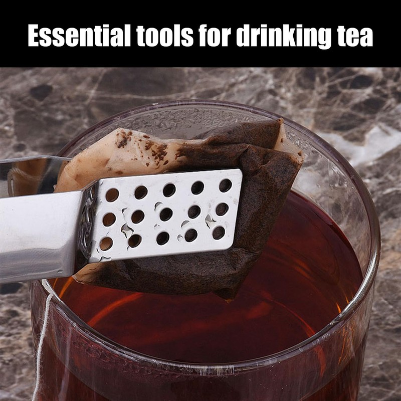 2 Pieces Tea Clips, Stainless Steel Clips, Tea Bag Squeezer,