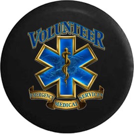 Caps Supply Spare Tire Cover Volunteer Paramedic First Responder Emergency Medical EMS Size 35 inch