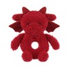 Apricot Lamb Baby Lovey Red Dragon Fluffy Rattle Toy, Plush