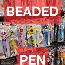 Beaded Pen PICK ON LIVE Black Ink with Refill Handmade:_One Pen
