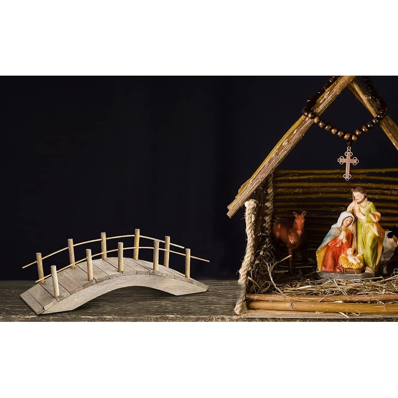 MaMeMi Wooden Bridge Flat [Approx. 13 cm Long, Handmade] Nativity