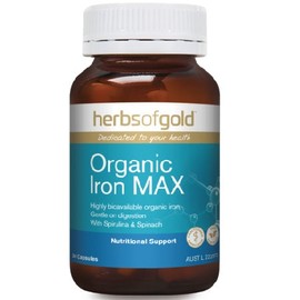 Herbs of Gold Organic Iron Max 30vcaps Iron (Fe)