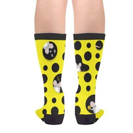 JIEKENMO Cheese Lovers Food Rat Mouse 3d Animal Casual Unisex Novelty Fun Crew Socks Fashion Comfortable Men And Women Crazy Dress Socks