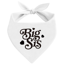 Big Sis Dog Bandana, White Pet Dog Scarf Accessories, Pregnancy Announcement Baby Reveal, Pet Dogs Triangle Scarf, Pets Bandana for Small Medium Dogs, Baby Announcement