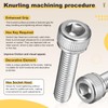 METALLIXITY Socket Head Cap Screw(M3-0.5x70mm)10Pcs, 304 Stainless Steel Allen Socket