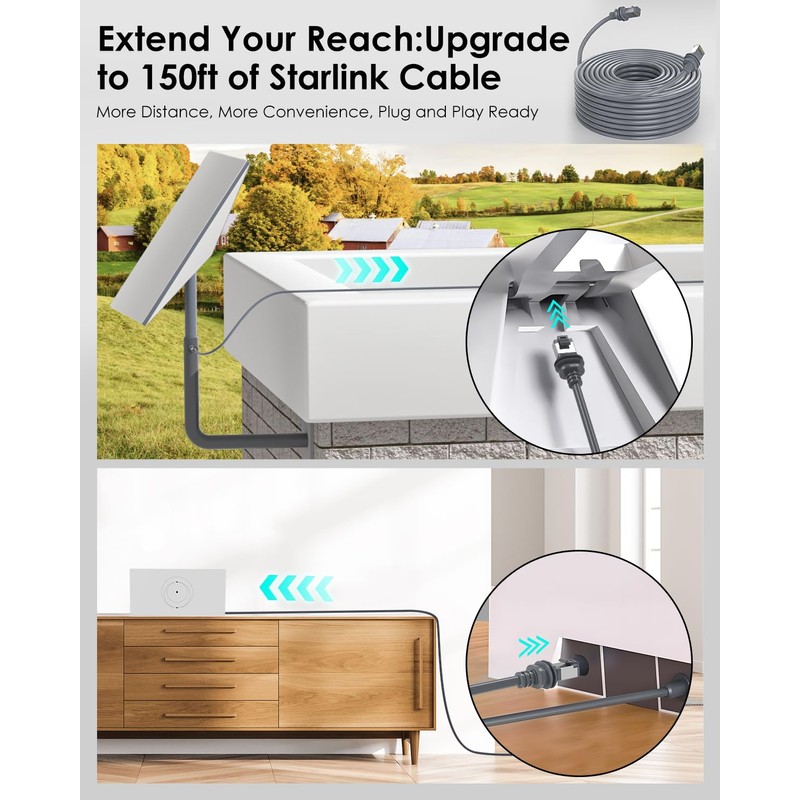 Akcoo Standard Starlink Gen 3/ Mini Cable [98 FT /