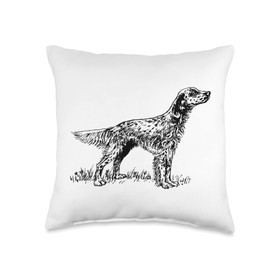 English Setter Dogs Gifts Vintage Dog Lover Throw Pillow