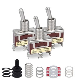Innfeeltech 3 Pcs Toggle Switch, 20A 125V, 1121 SPDT, 3 Terminals, On/on, 2 Position Metal High Performance Rocker Switch with 3 Waterproof Cap