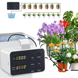 Aolawco Automatische Bewässerung, Bewässerungssystem für 15 Topfpflanzen, Zeitgesteuertes Bewässerungssystem indoor, DIY Tropfbewässerungsset für Garten, Zimmerpflanzen, Balkonpflanzen