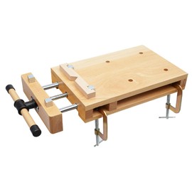 Portable Hard Wood Workbench, Desktop Woodworking Bench with Clamping WoodworkingVise & G-Type Clips for Wood Processing