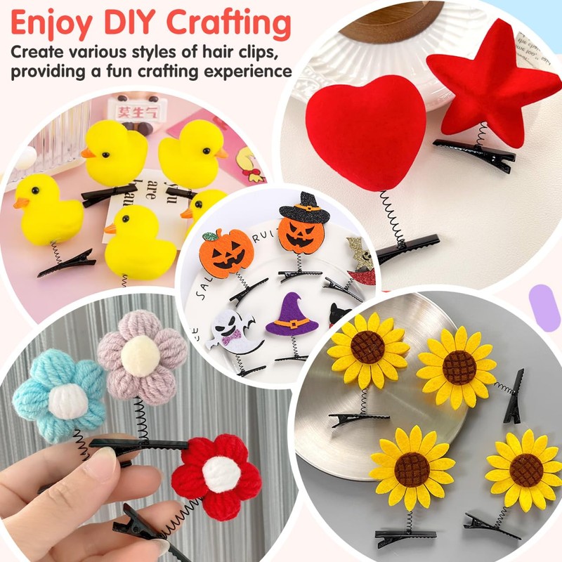 SEWACC 100pcs Duck Bill Hair Clips, Spring Iron Alligator Hair