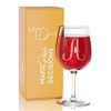 On The Rox Drinks Engraved Wine Glass, 12.75 A-Monogram