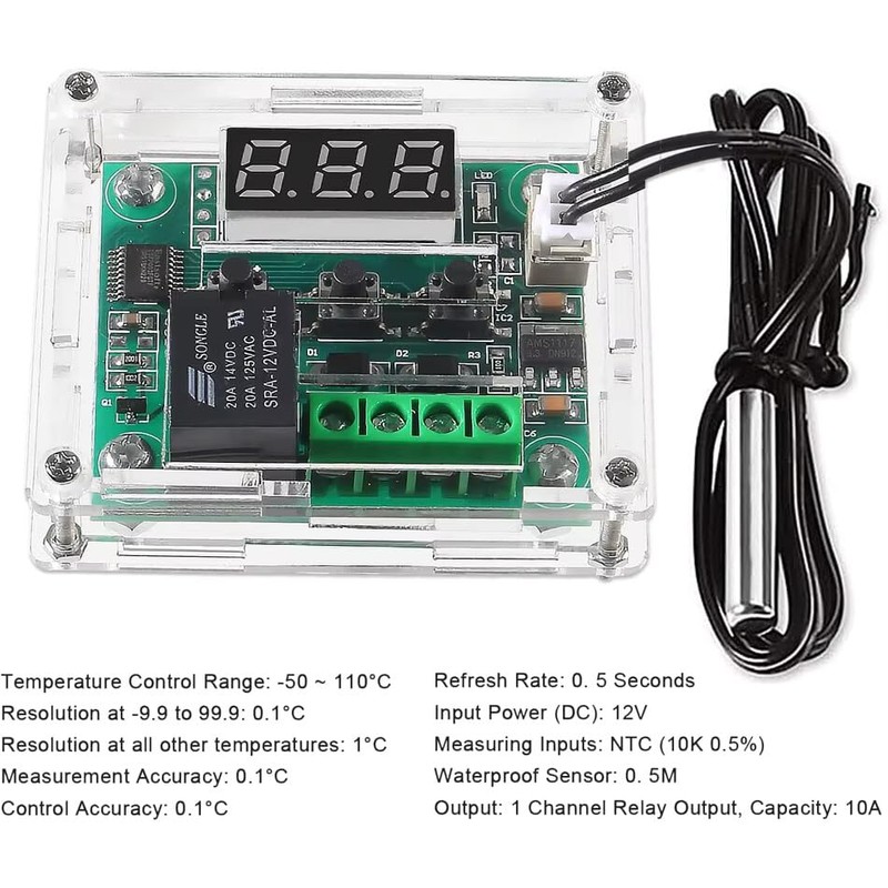 XH W1209 Temperature Controller Module with Case, Display Digital Thermostat