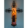 Trinity Cross Bronze Wall Sconce with Candle Safety Guard Ring
