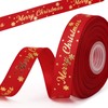 18.2m Merry Christmas Ribbon Roll for Gift Wrapping Grosgrain Wrapping
