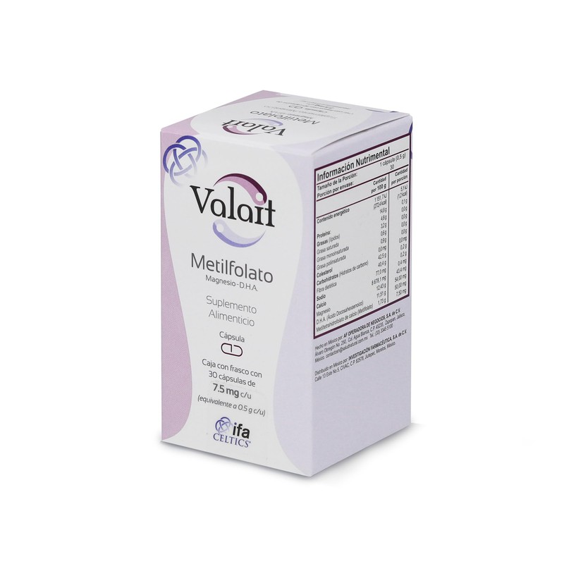 Nutra-celtics | Valait 7.5mg (Metilfolato) Suplemento Alimenticio - Caja con