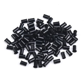 Vlasy Micro Rings Links Beads,3.4mm Microlink Beads Non-Silicone Copper Tubes Microbead for Hair Feathers,I-Tip Hair Extensions (100Pcs, Black)