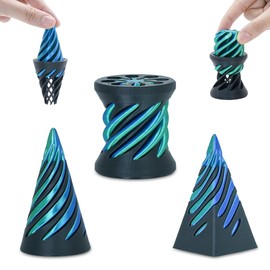 3 Packs Impossible Spiral Cone Fidget Toys,3D Printed Pyramid Passthrough Sculpture,Mini Sensory Toy for Stress Relief Anxiety Relaxation,Desktop Decor Gifts for Adults & Kids