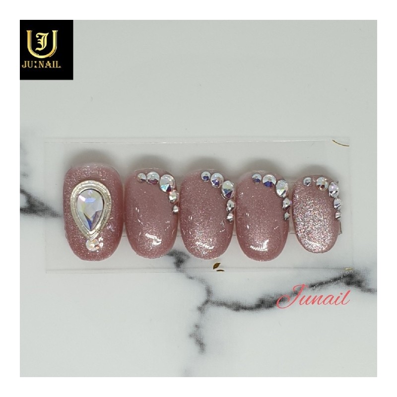 Pink Goblin Gel Handmade Nail Tips - Short Stiletto /
