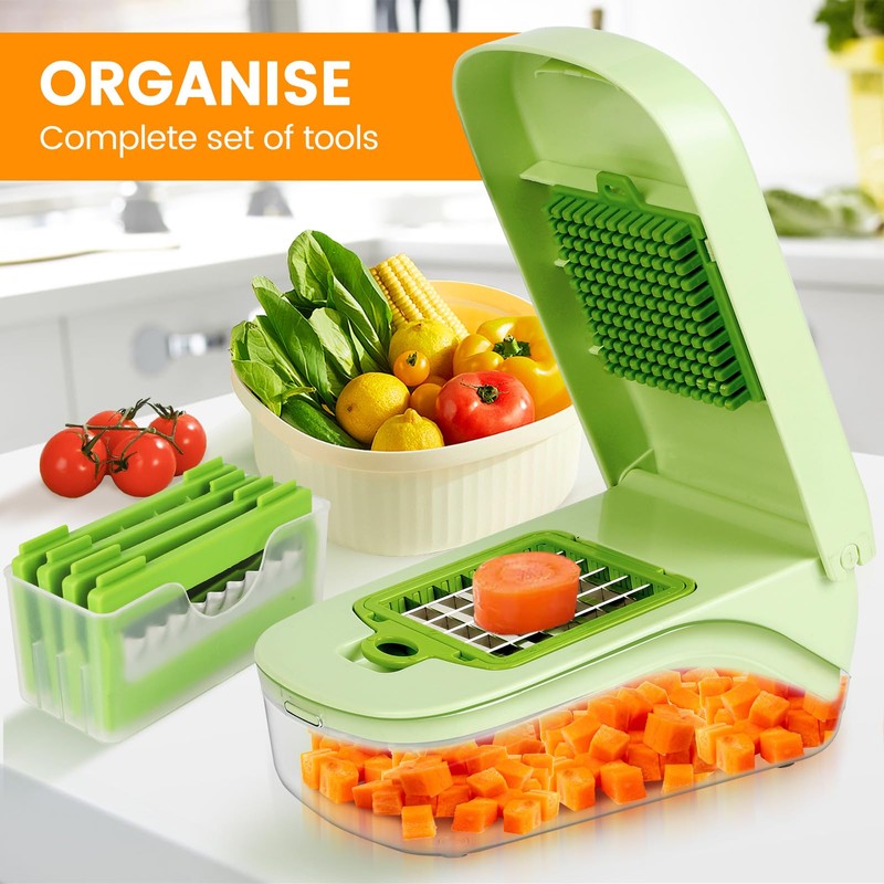 17-in-1 Vegetable Chopper, Multifunctional Veggie Chopper Dicer, Vegetable Cutter with