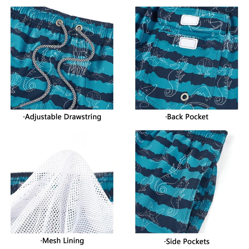 iCKER Men's Shorts, Swimming Trunks, Beach Shorts, Board Shorts, Quick-Drying