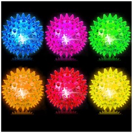 Pelotas sensoriales iluminadas y rebotantes, juguetes sensoriales para niños con autismo, juguetes para 3-4, 5-7, 8-12, regalos para niños y niñas, bolas de estrés puntiagudas, juguetes novedosos para hacer ruido, rellenos de cesta de Pascua