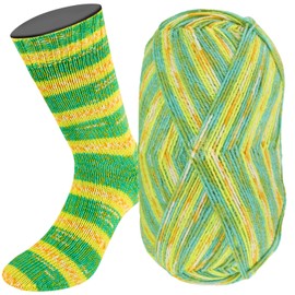 LANA GROSSA Meilenweit Cotone Vegano Baia, 4-ply cotton sock classic, machine washable, hand knitting yarn made of 76% cotton, 14% polyamide and 10% polyester, 100 g wool, 420 m yarn