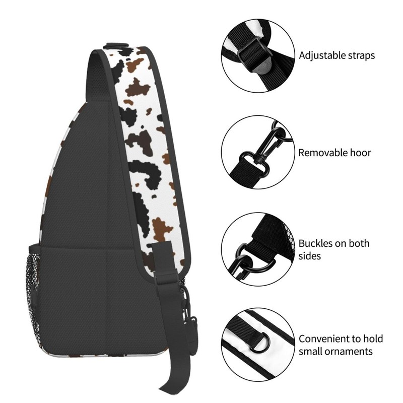 Cow Cross Body Bag Sling Bag Chest Bag for Men
